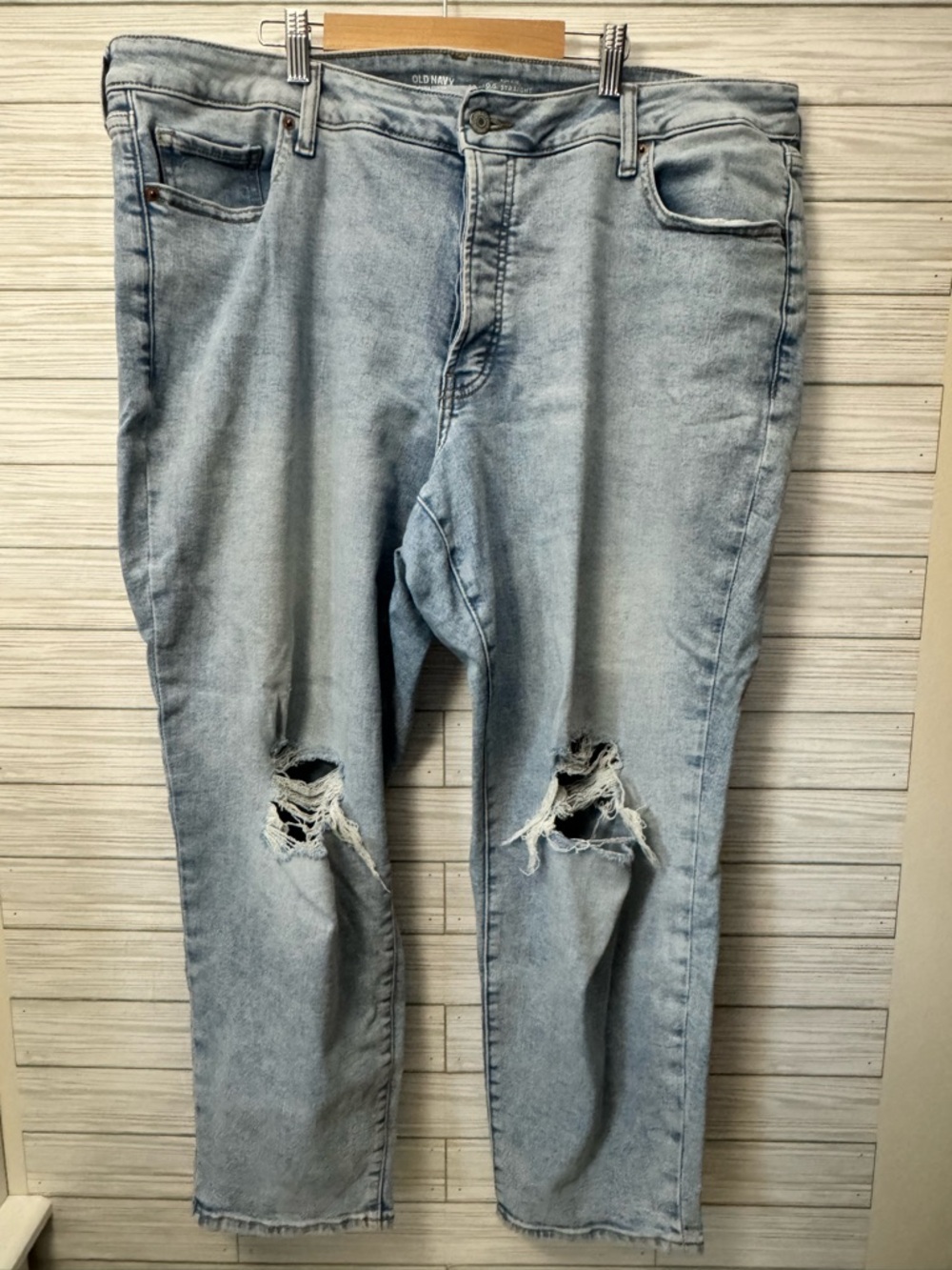 Old Navy Light Blue Relaxed Fit Distressed Jeans